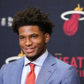 Miami Heat Rookie Justise Winslow Makes Appearance at Team Throwback Headquarters